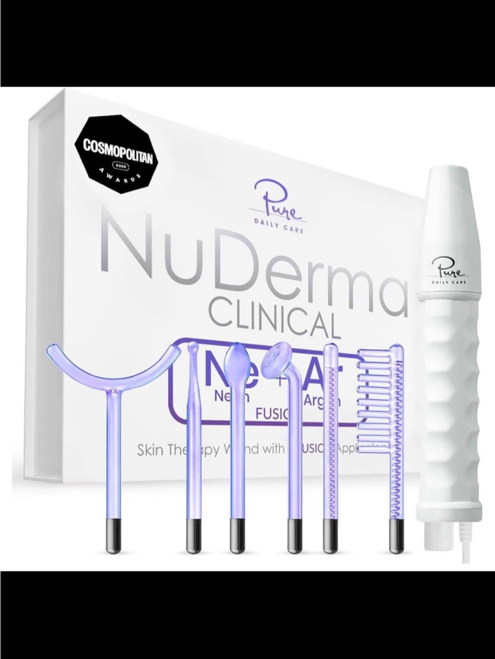 Skin White Therapy Wand with Purple Treatment Attachments